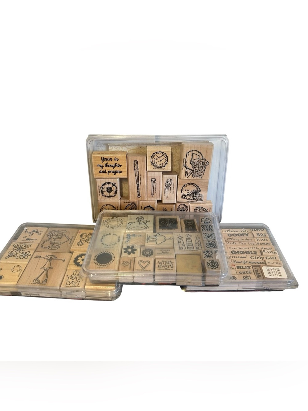 Vintage Rubber Stamp Mixed Lot - Stampin' Up! Included - Wood Mounted Crafting